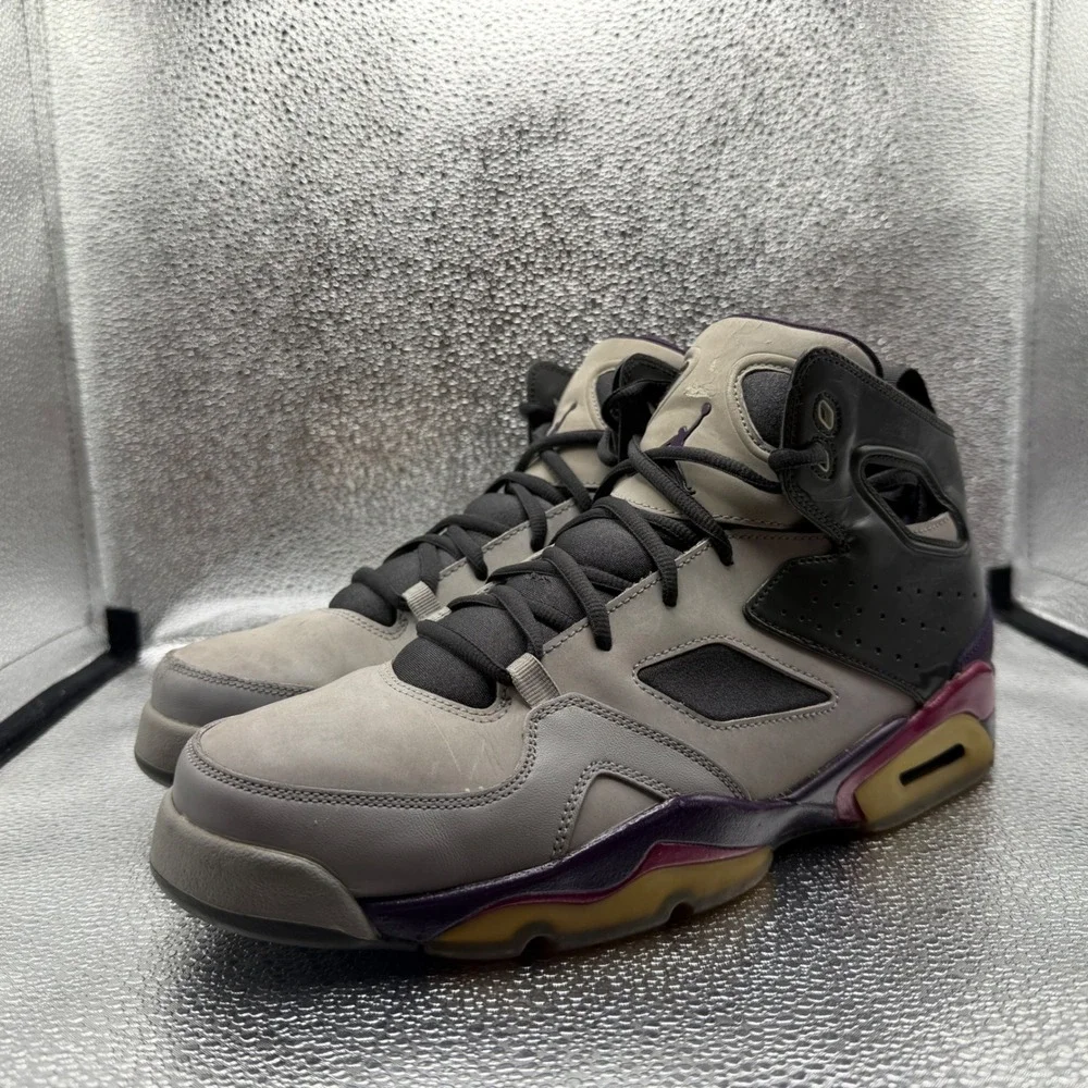 Size 10 Jordan Flight Club 91 Mens Grey Pink Good 555475-028 Night Stadium